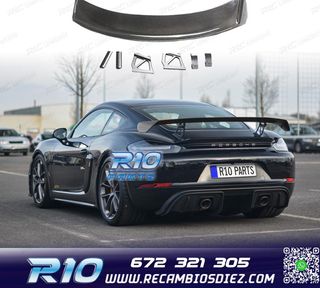 ALERON SPOILER PORSCHE CAYMAN 17-23 LOOK GT4 CARBONO