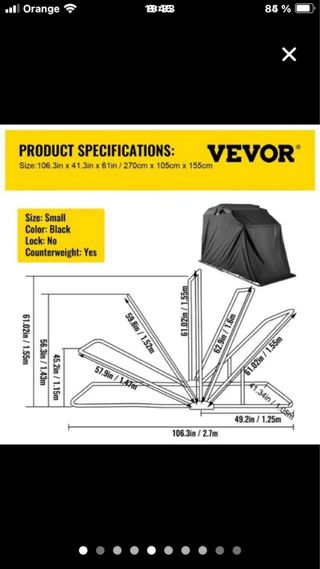 Garage pieghevole per moto VEVOR