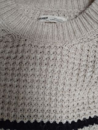 Jersey lana beige y negro