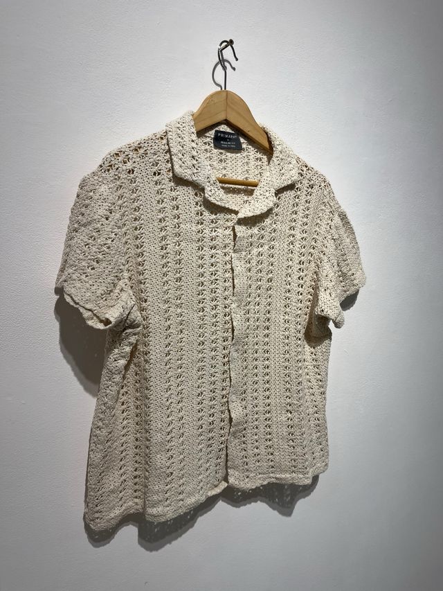 Camisa crochet beige Primark M