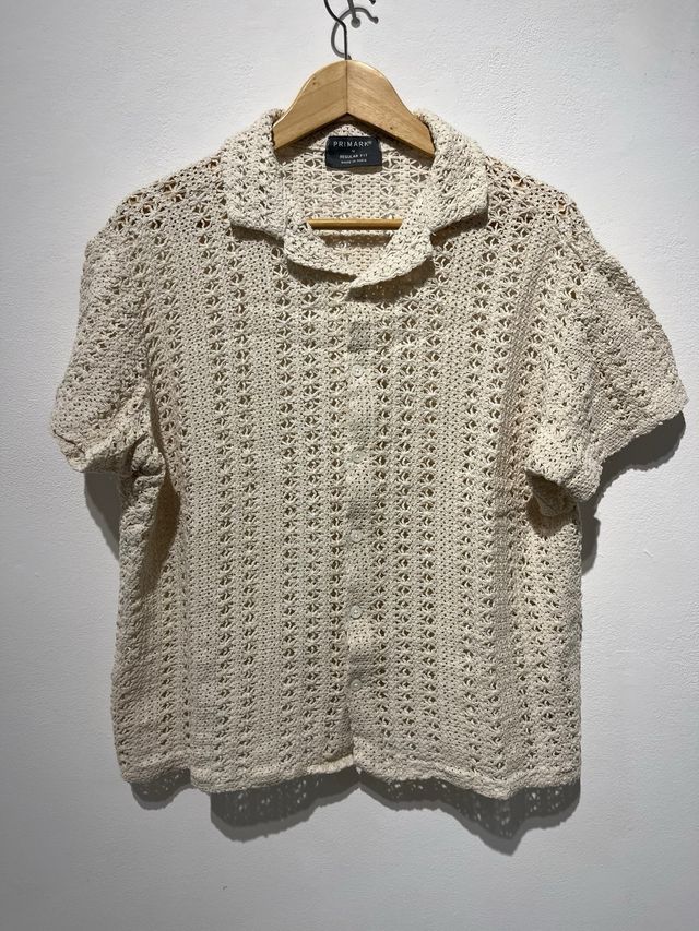 Camisa crochet beige Primark M
