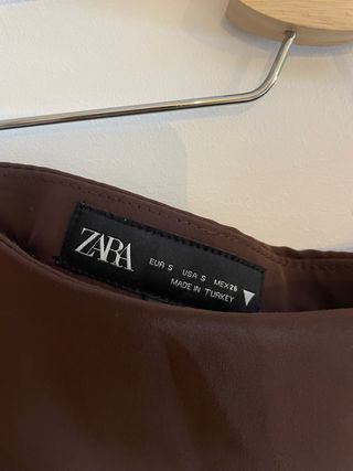 Falda larga Zara marrón chocolate