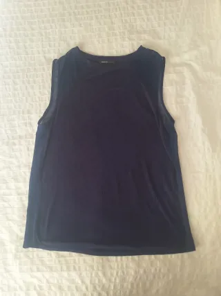 Camiseta sin mangas azul Mango