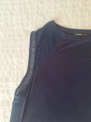 Camiseta sin mangas azul Mango