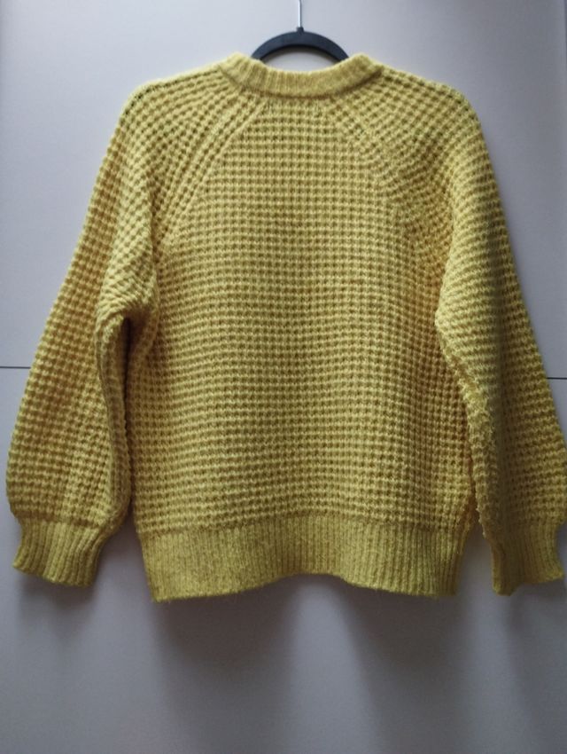 Jersey lana tejido waffle amarillo