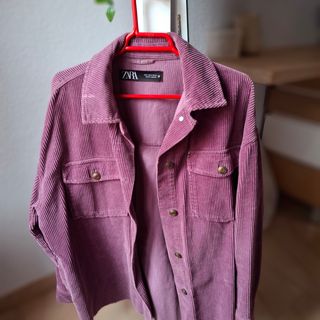 Chaqueta Zara Rosa Corduroy Talla S