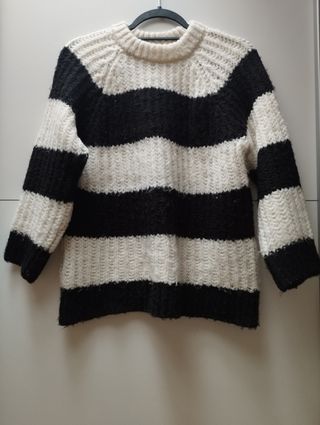 Jersey lana rayas blancas y negras talla 11-12 