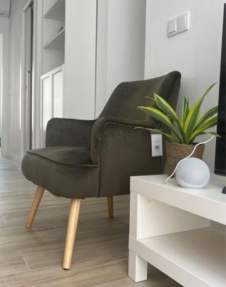 Sillón de terciopelo verde