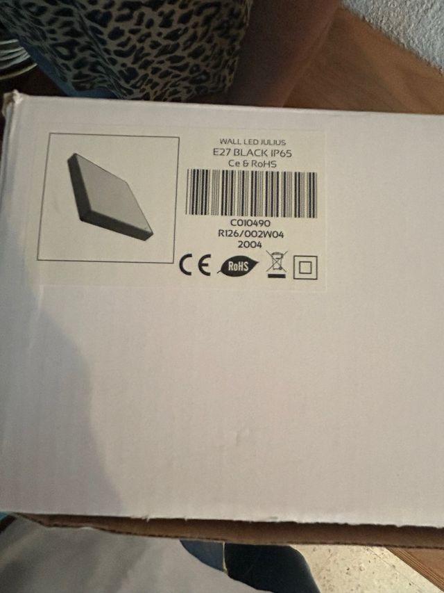 Aplique LED Exterior E27 Negro IP65