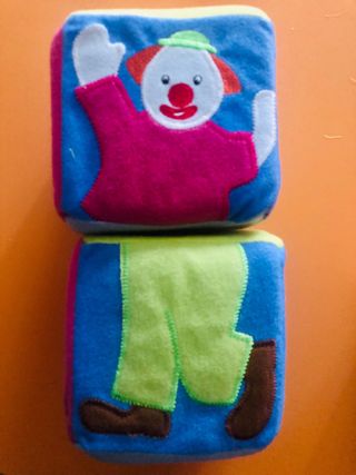 Cubo peluche clown libro per bimbi neonati 