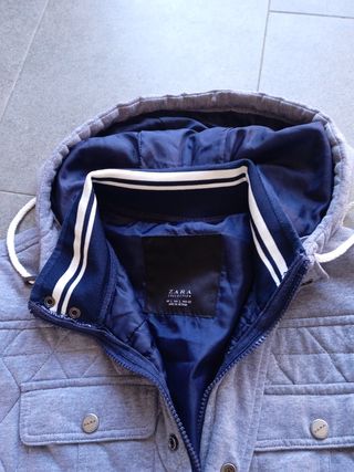 Parka corta gris Zara