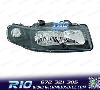 FARO DCH PARA SEAT LEON TOLEDO 99-05 FONDO NEGRO