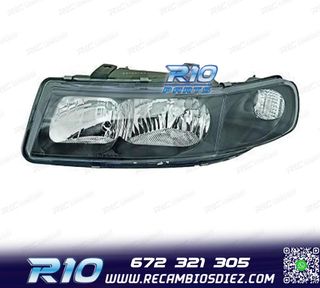 FARO IZQ PARA SEAT LEON TOLEDO 99-05 FONDO NEGRO