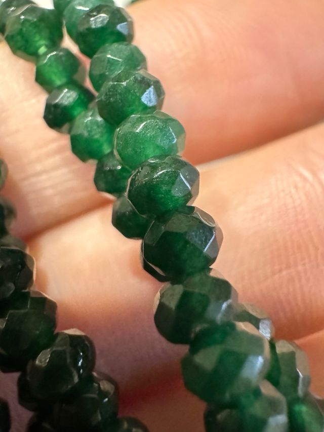 Collana Indiana 5 fili in smeraldo migliorato  