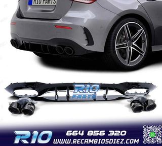 DIFUSOR MERCEDES CLASE A W177 18- A45 LOOK AMG NEGRO BRILLO