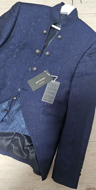 Traje azul Enzo Romano con chaleco