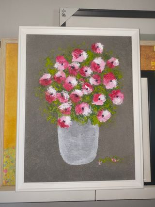 Quadro in rilievo Vaso di fiori dipinto in rilievo