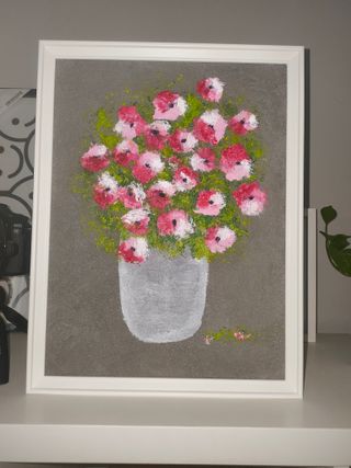 Quadro in rilievo Vaso di fiori dipinto in rilievo