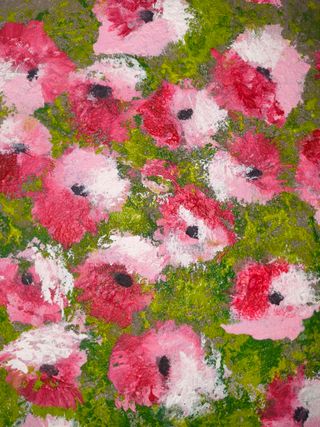 Quadro in rilievo Vaso di fiori dipinto in rilievo
