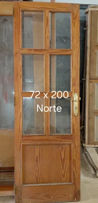Puerta madera cristal 72x200 Norte