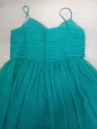Precioso Vestido Mango Talla M Verde Azulado
