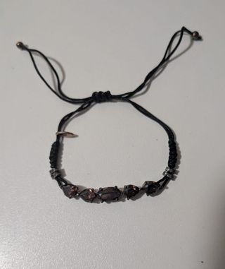 Pulsera de piedras rosas y plata