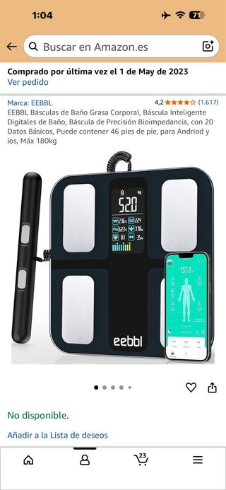 Báscula Corporal Precisa EEBBL