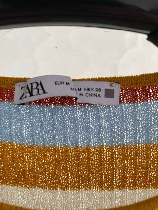 Camiseta sin tirantes Zara rayas multicolor Talla 