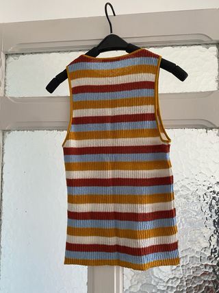 Camiseta sin tirantes Zara rayas multicolor Talla 