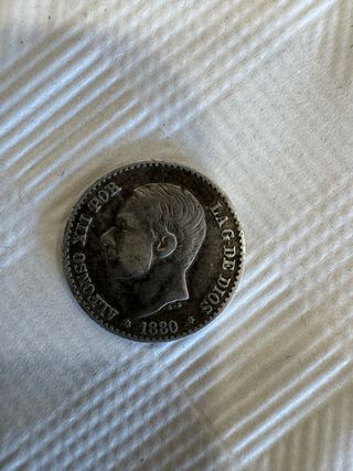 Moneda Plata 50 Cent 1880 Alfonso XII