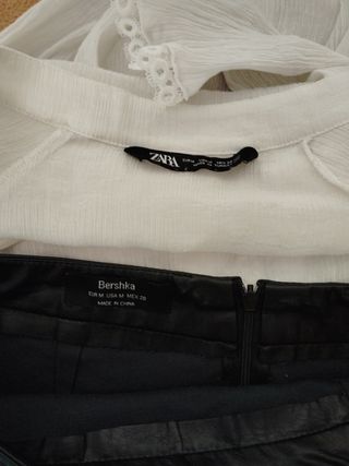 Conjunto Blusa Zara y Falda Bershka tallaM