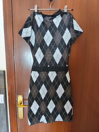 Vestido corto H&M estampado rombos