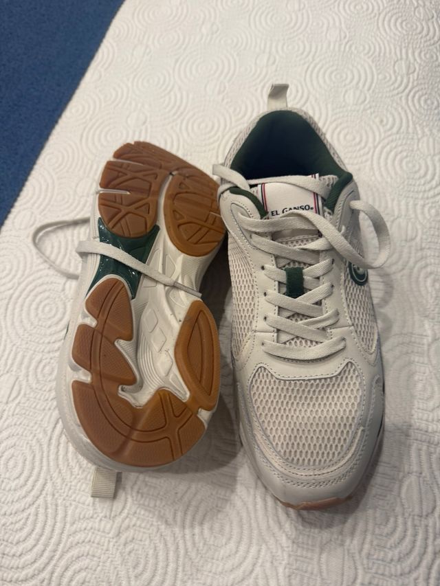 Deportivas El Ganso Blancas y Verdes