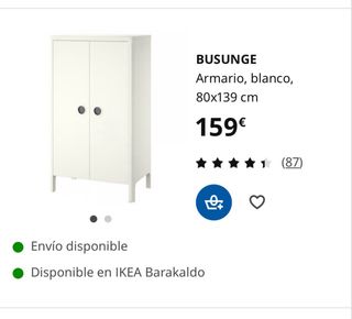 Armario infantil BUSUNGE IKEA blanco