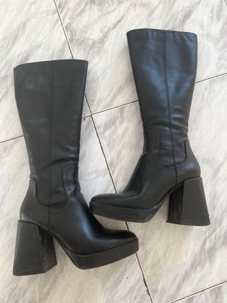 Botas altas negras tacón plataforma