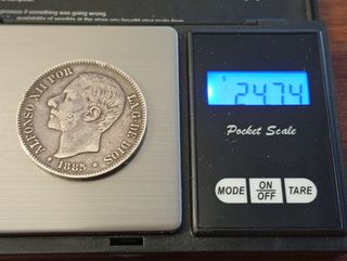 5 Pesetas 1885 *18*85, España.