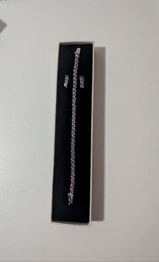 Conjunto Pulsera y Pendientes Amatista Plata