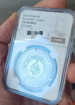 MONEDA PLATA 5 PSTAS FERNANDO VII - 1823 MALLORCA!