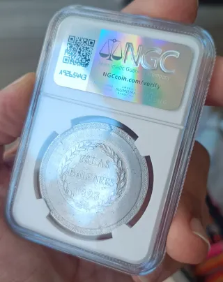 MONEDA PLATA 5 PSTAS FERNANDO VII - 1823 MALLORCA!