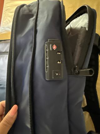 Mochila de viaje cabina compresión azul