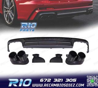 DIFUSOR AUDI A6 S LINE 19- LOOK S6 + COLAS ESCAPE NEGRO
