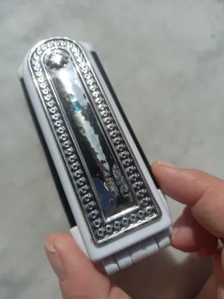 Spazzola da borsetta pieghevole argento