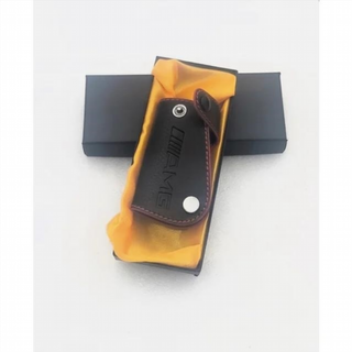 FUNDA LLAVE CUERO borde rojo MERCEDES AMG R.1287