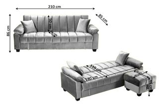 SofA Yadhi - Cama con Puff iNCLUIDO- Almacenaje y Comodidad