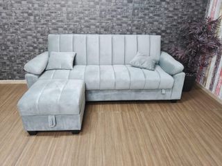 SofA Yadhi - Cama con Puff iNCLUIDO- Almacenaje y Comodidad