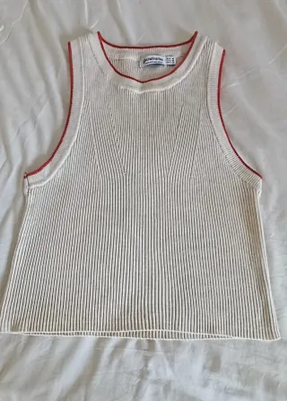 Top de punto Stradivarius beige talla M