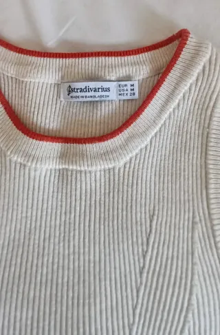 Top de punto Stradivarius beige talla M