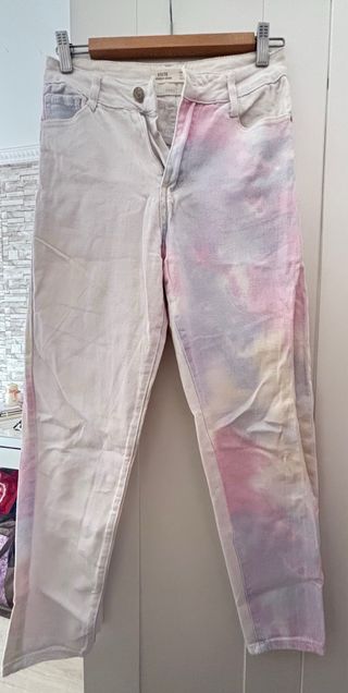 Pantalón vaquero tie-dye pastel talla S