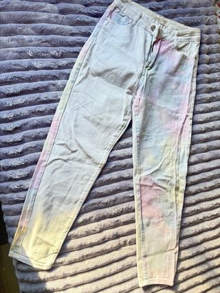 Pantalón vaquero tie-dye pastel talla S