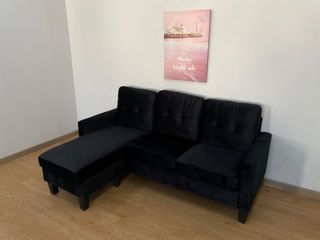 Sofá con Puff Convertible en Chaise Longue 184cm